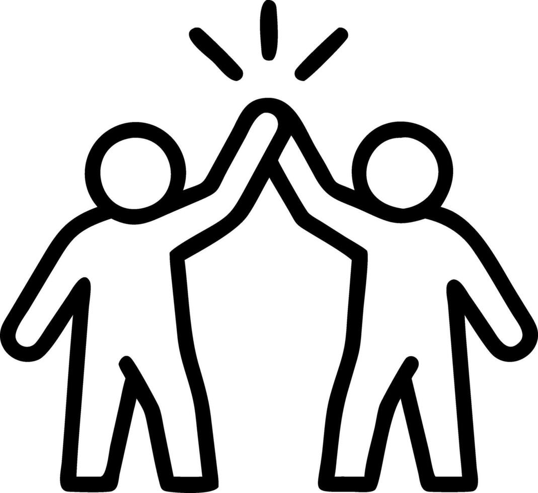 Candid Office Team High Five After Successful Meeting vector