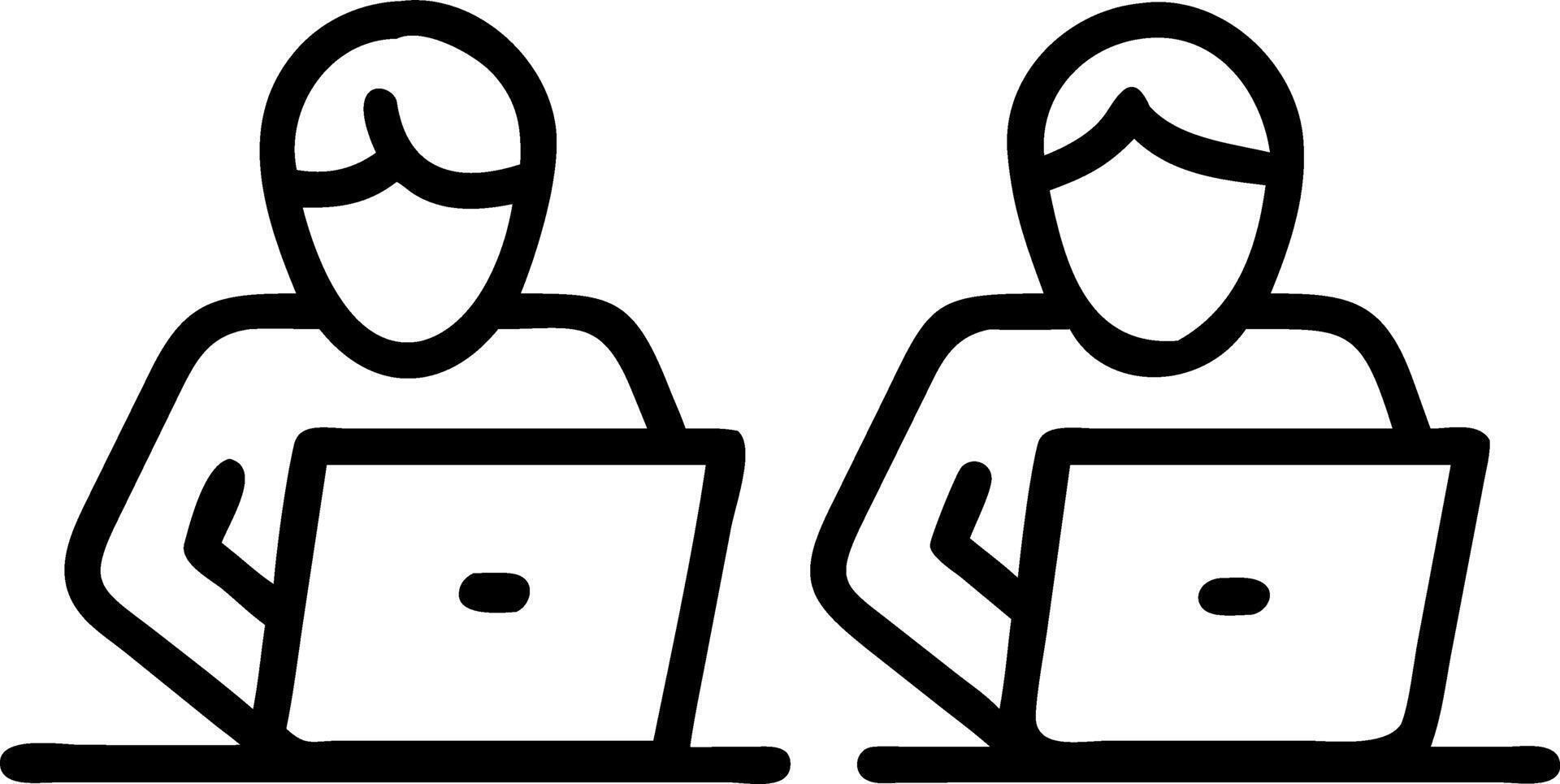 Candid Freelancers Working in a Stylish Cafe vector
