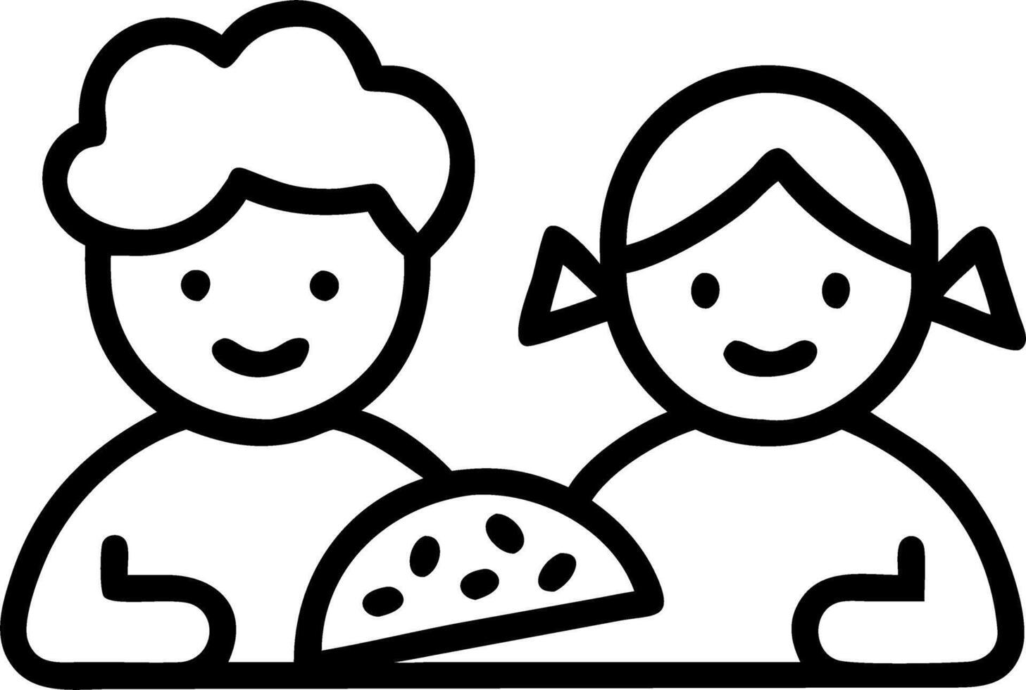 Candid Family Making Tacos for Dinner vector