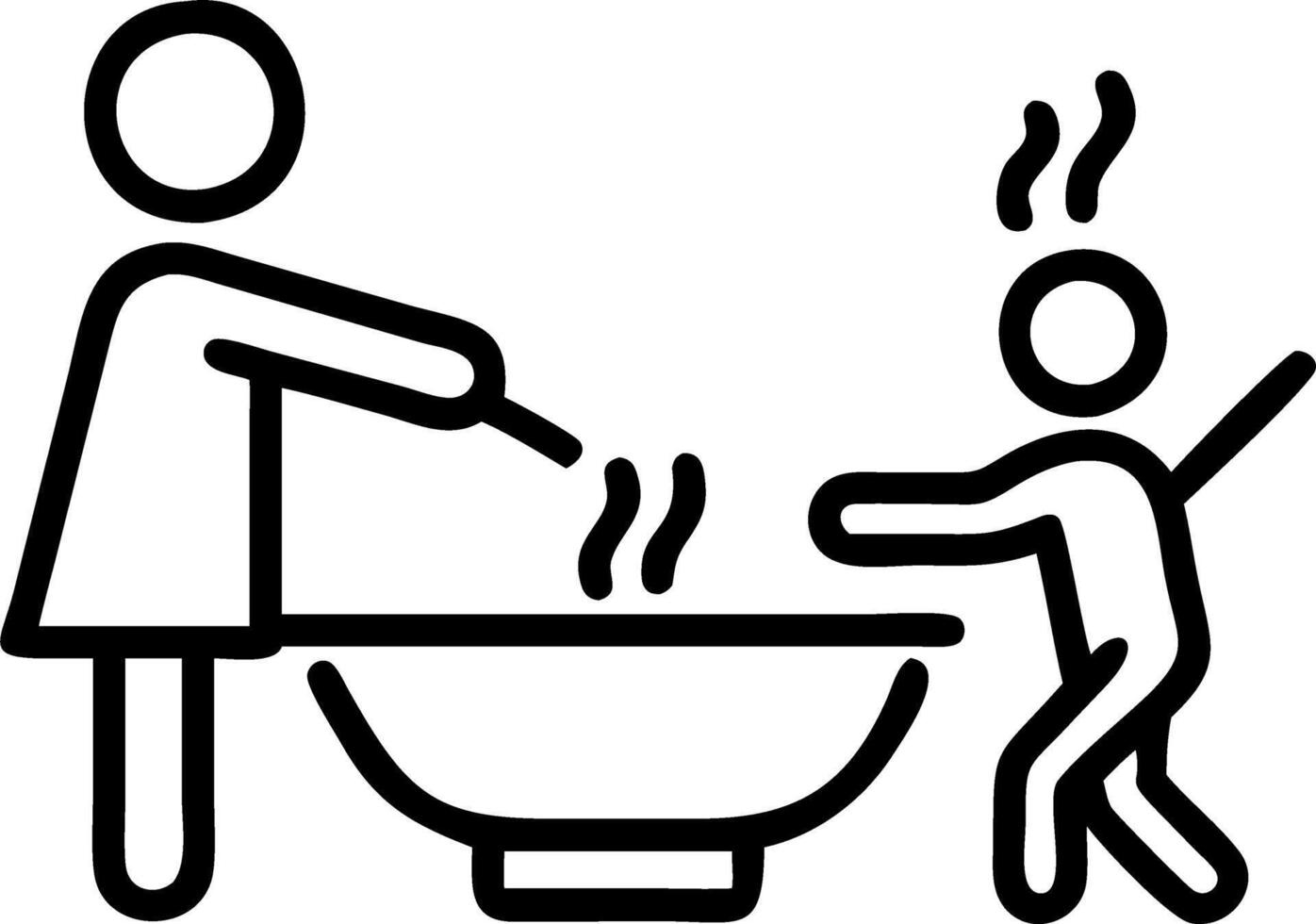 Candid Family Cooking Stir Fry Together vector
