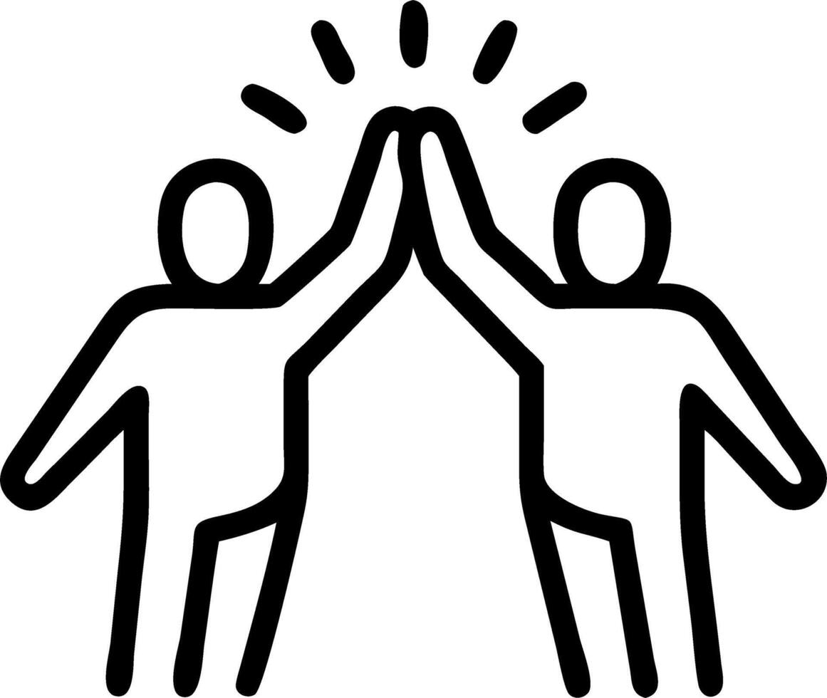 Candid Diverse Team Sharing High Fives in Bright Workspace vector