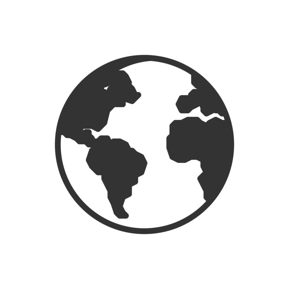 Earth globe icon illustration on white background vector