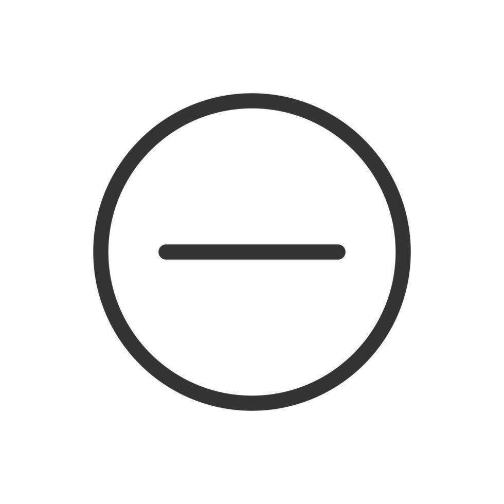 A black and white icon of a line in a circle vector