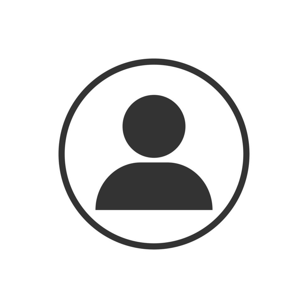 A person icon in a circle on a white background vector
