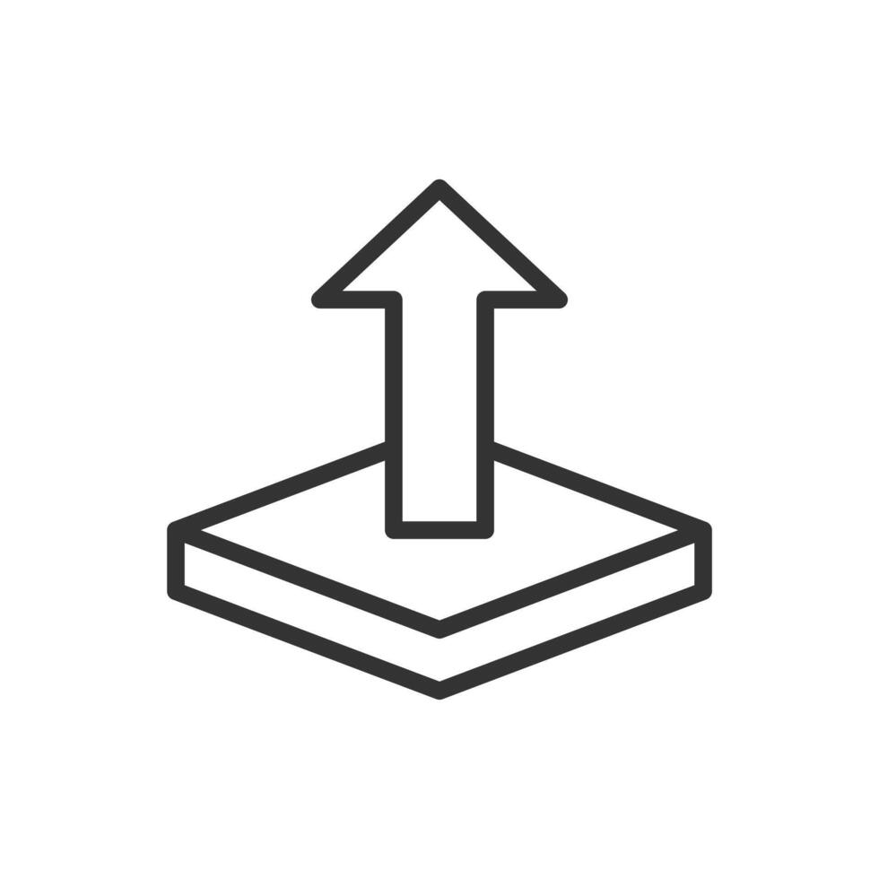 Up arrow icon on white background vector