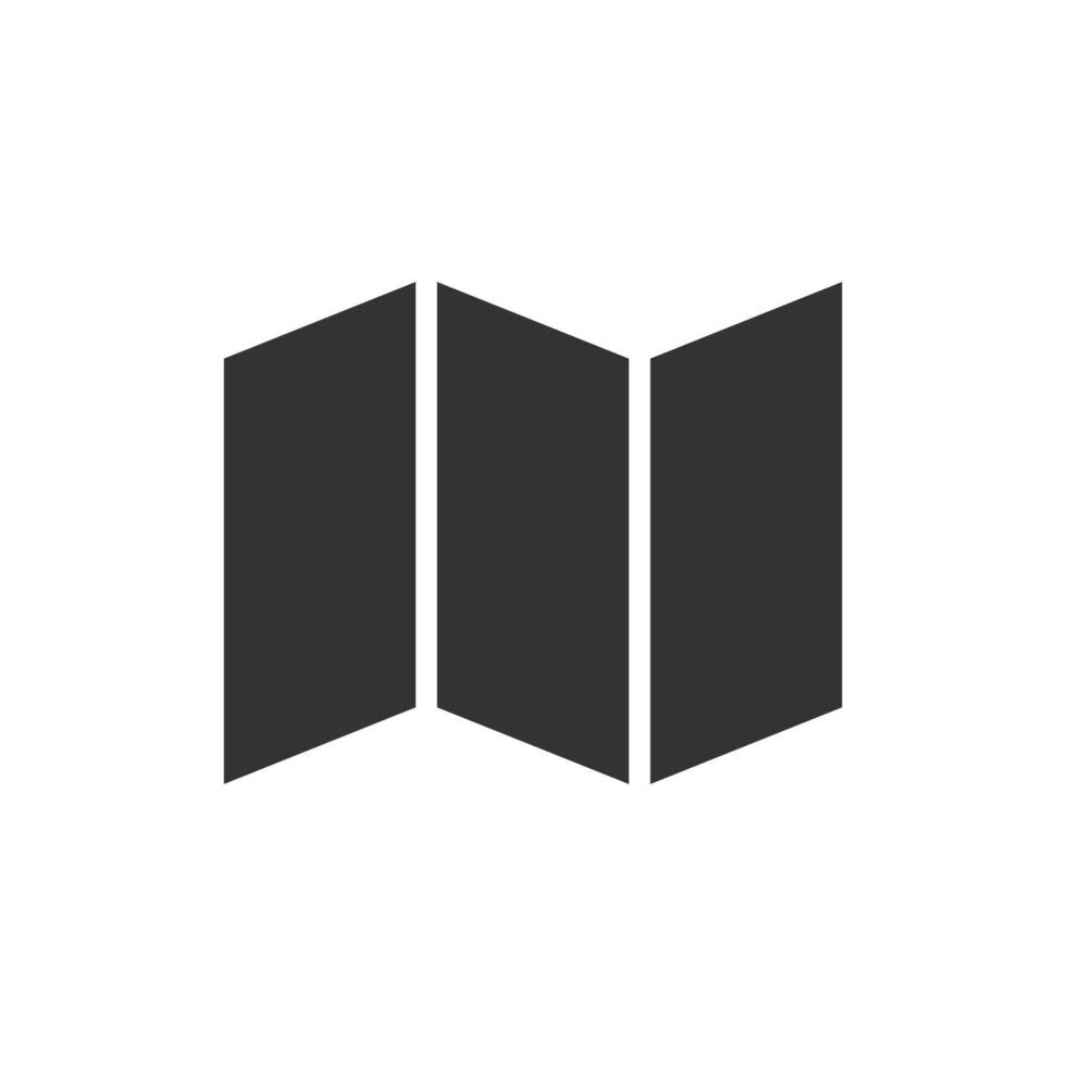 A black and white logo of a map vector