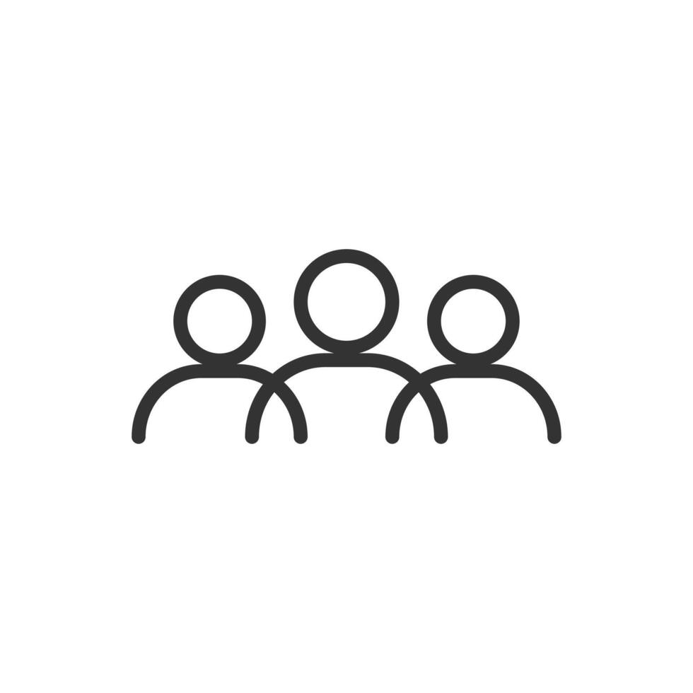 A black and white icon of a group of people vector