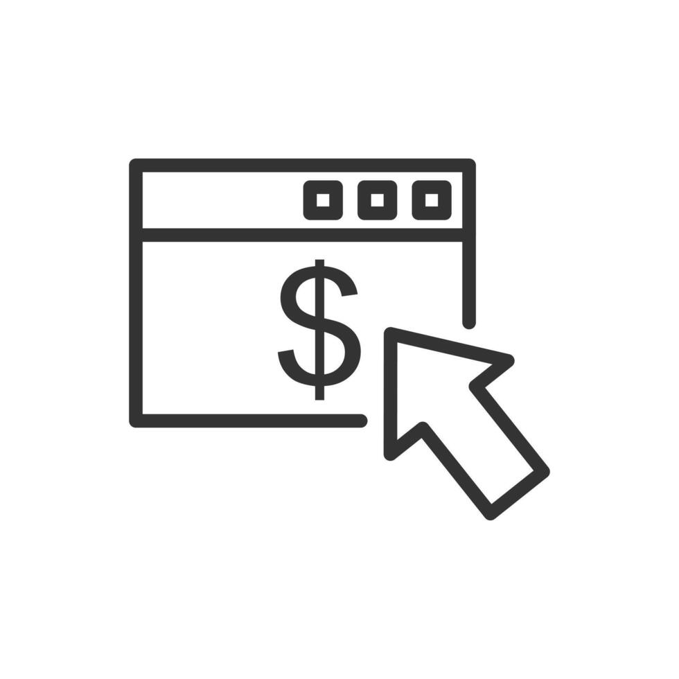 A black and white icon of a dollar sign vector