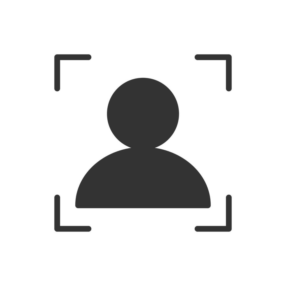 A person is in a camera frame icon vector