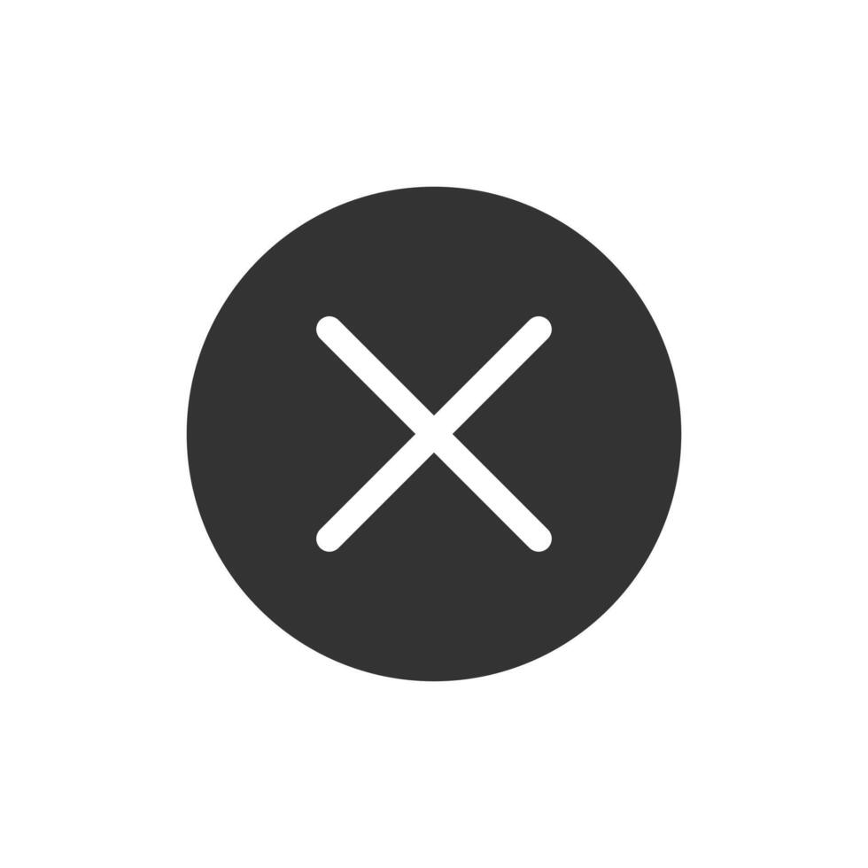 A black and white cross icon on a white background vector