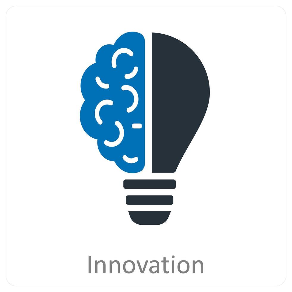 Innovation icon concept in blue color vector