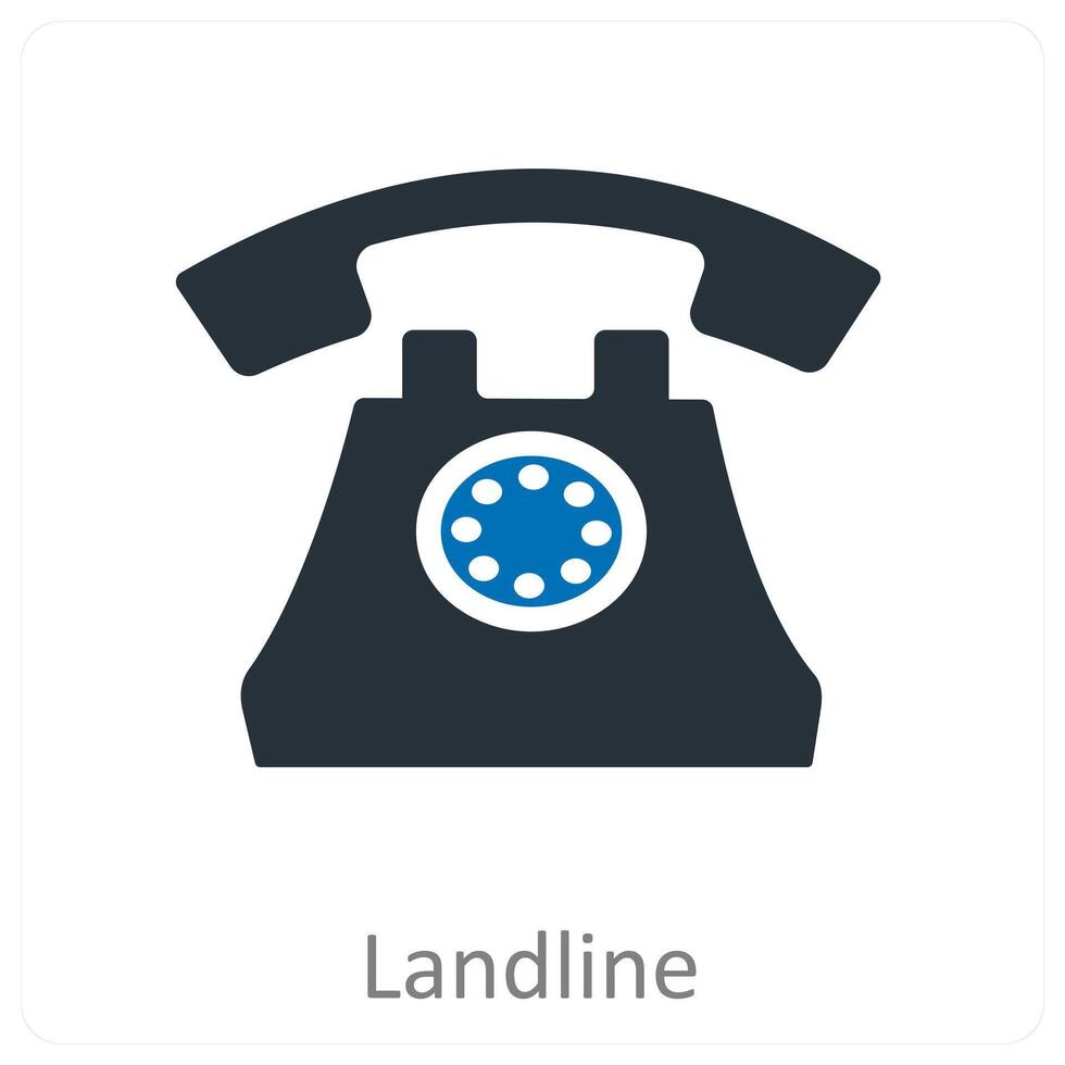 Landline icon concept in blue color vector