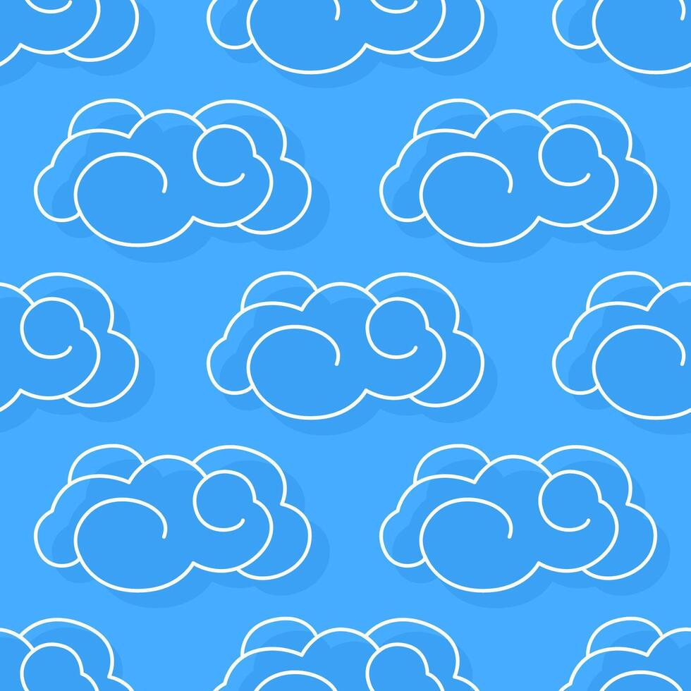 Cute Clouds Seamless Pattern, Design Element Can Be Used for Textile, Wallpaper, Background Illustration vector