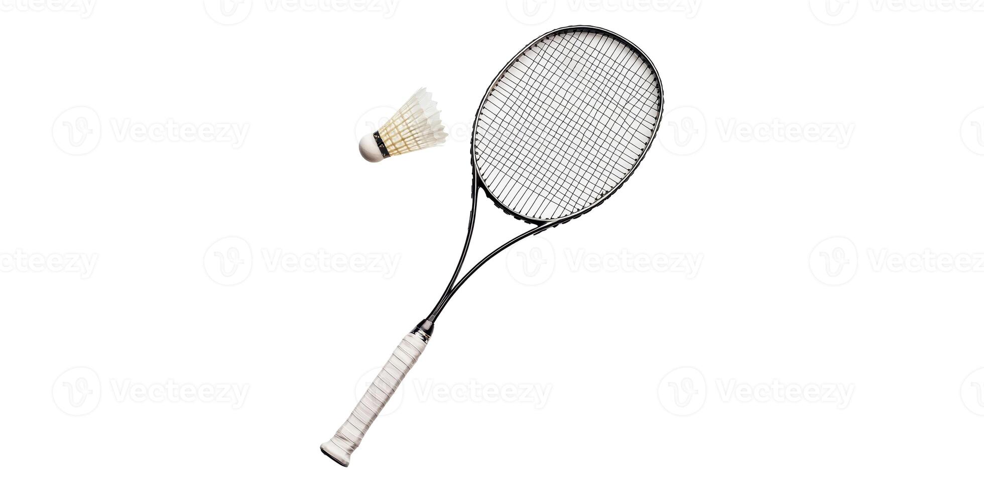 Badminton racket and shuttlecock illustrating sport and recreation equipment photo