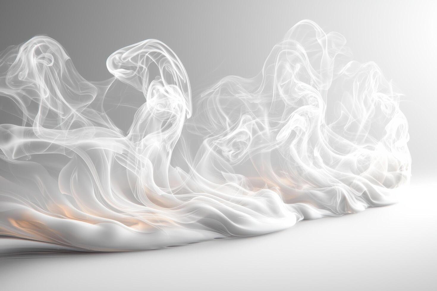Abstract white smoke swirls on gradient background photo