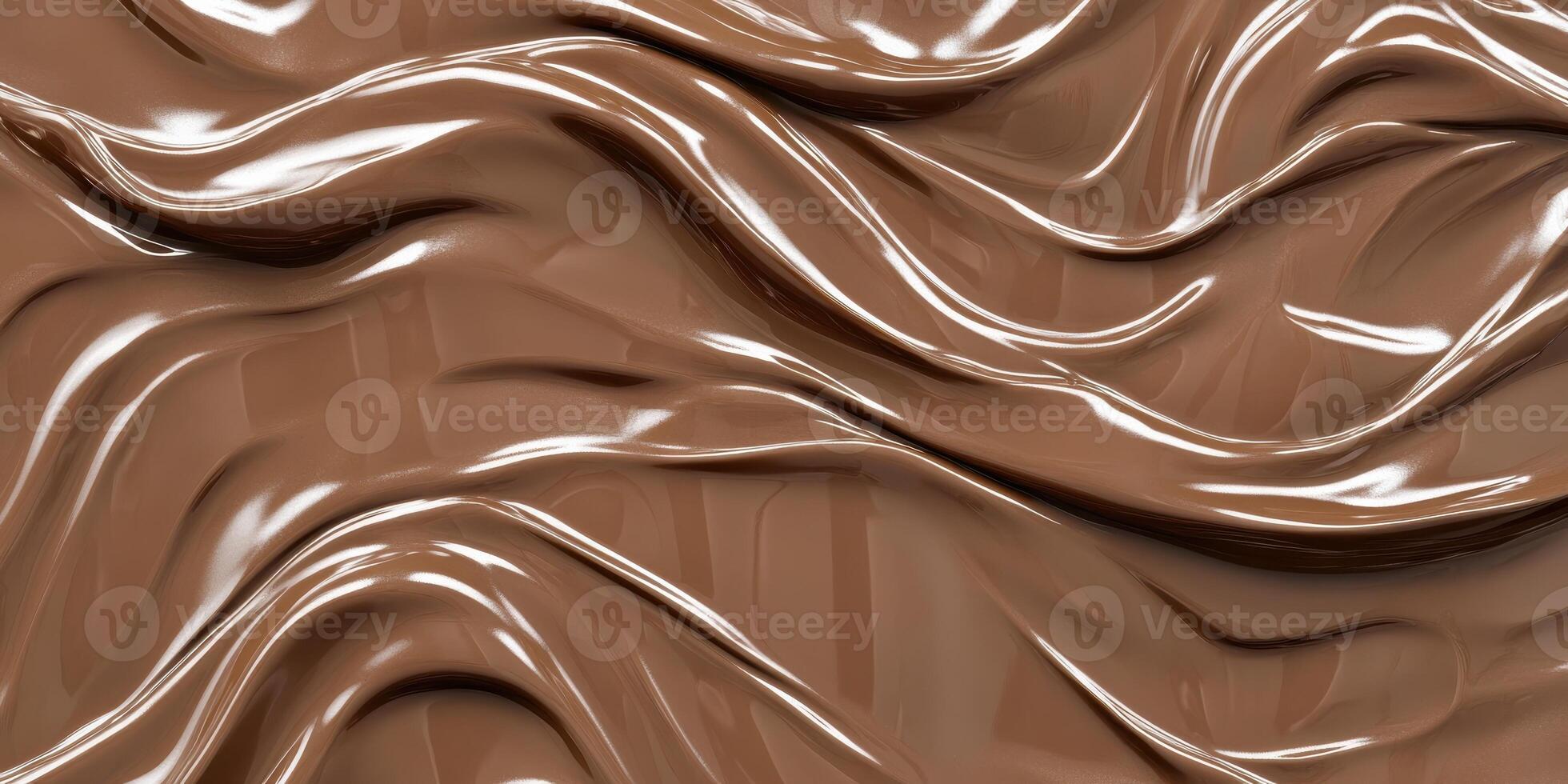 Smooth and glossy chocolate waves creating a luxurious abstract pattern photo