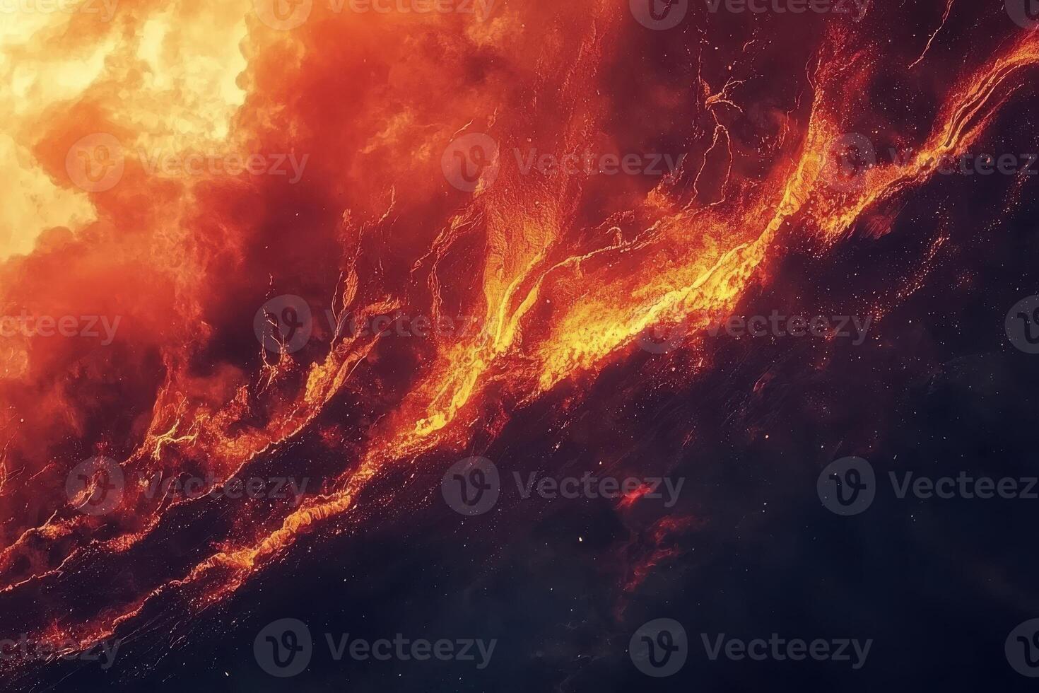 Fiery abstract art with dynamic patterns and vibrant red and orange hues photo