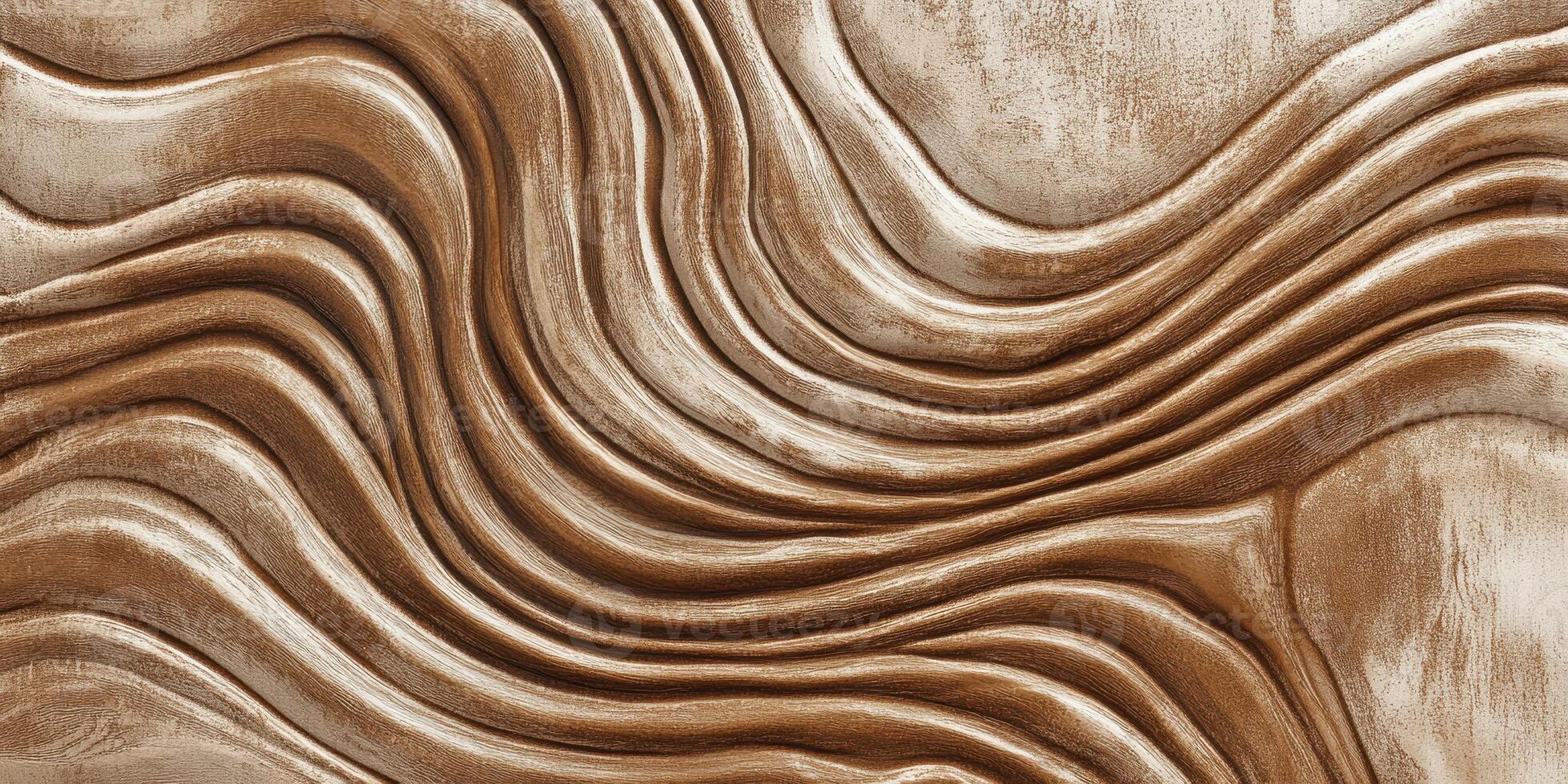 Close up of wavy wooden surface pattern with natural texture and lines photo