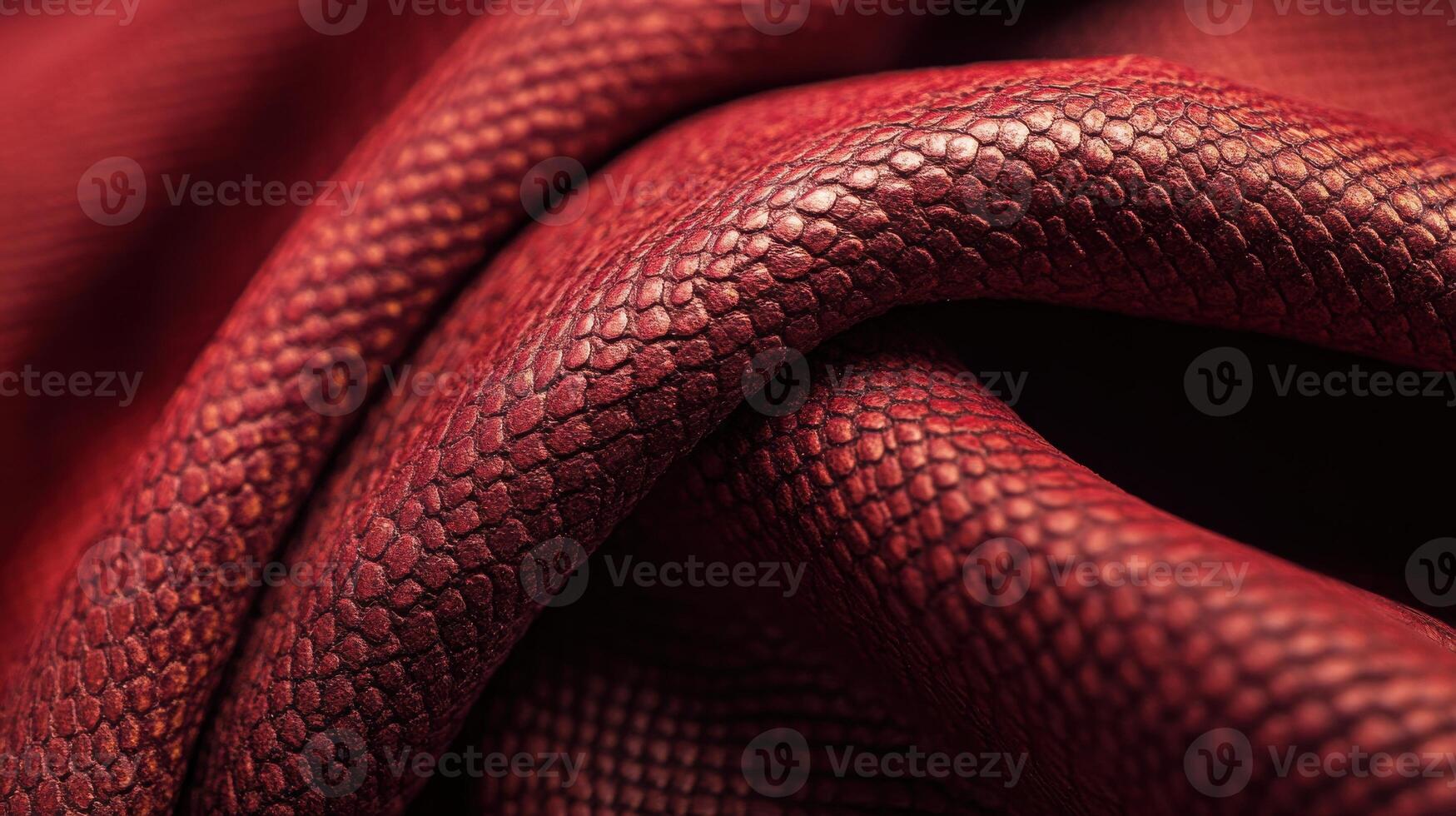 Close-up of textured red snake skin showcasing intricate scale patterns photo