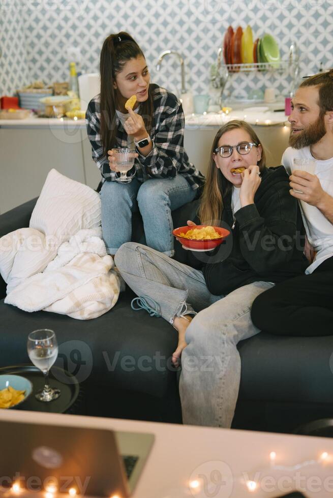 Enjoy a relaxed evening with friends, good snacks, drinks, and engaging conversation photo