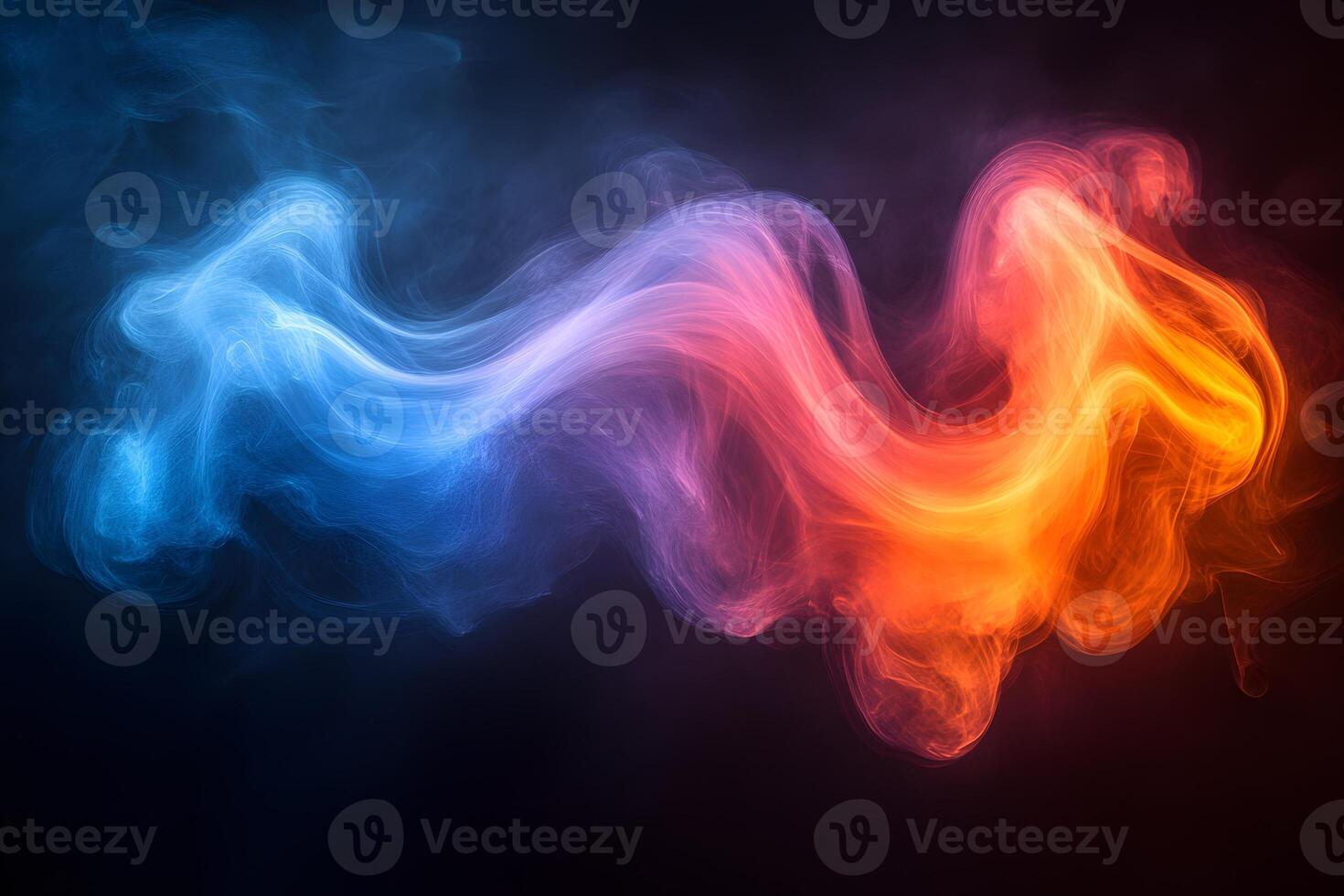 Abstract Blue and Orange Smoke Swirl for Artistic Designs photo