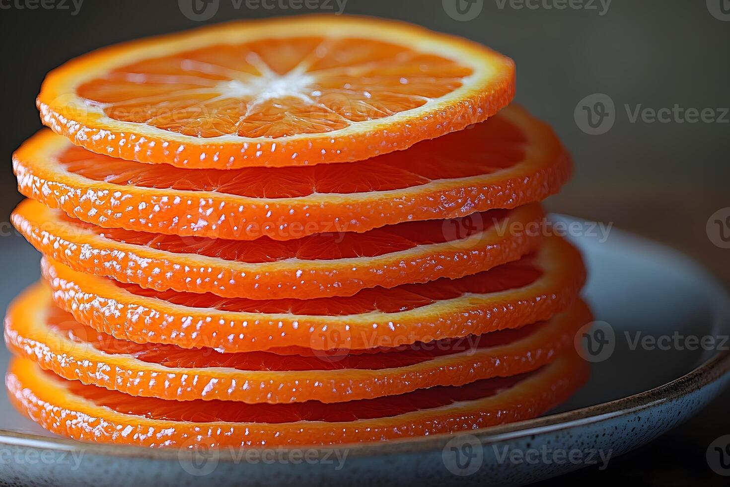 Stack of Fresh Orange Slices for Healthy Cuisine and Refreshing Beverage Concepts photo