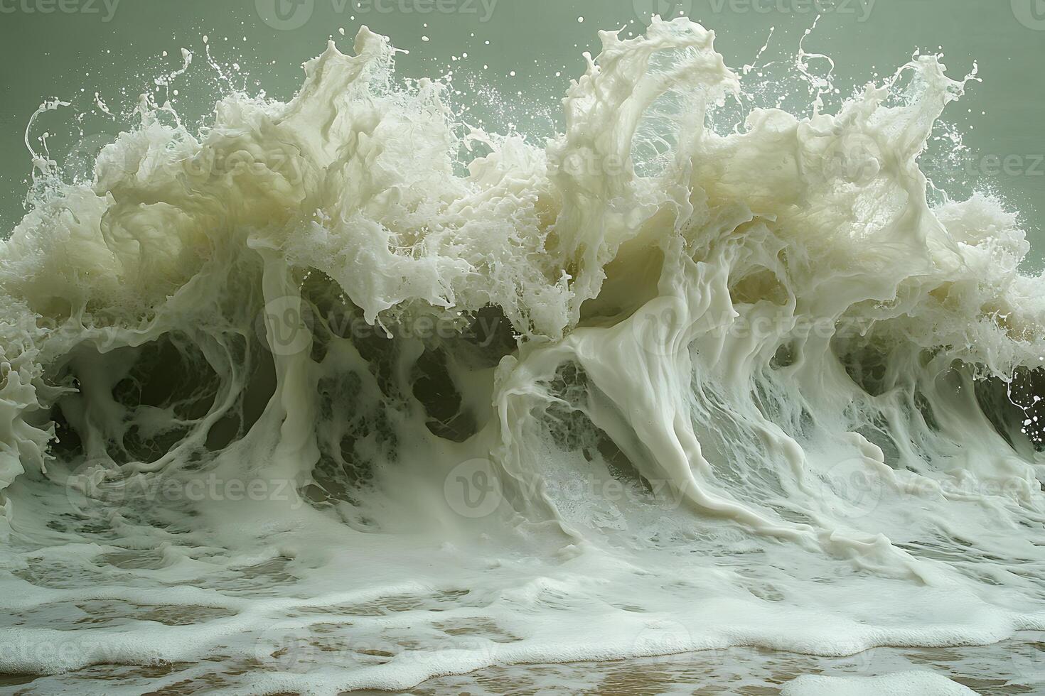 Dynamic Ocean Waves Crashing on Shoreline - Perfect for Nature and Sea-Themed Designs photo