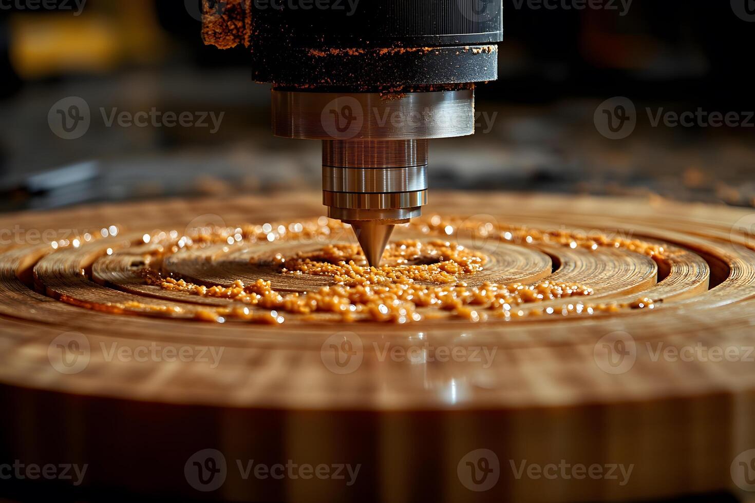Precision Woodworking with CNC Machine in Operation for Intricate Carving photo