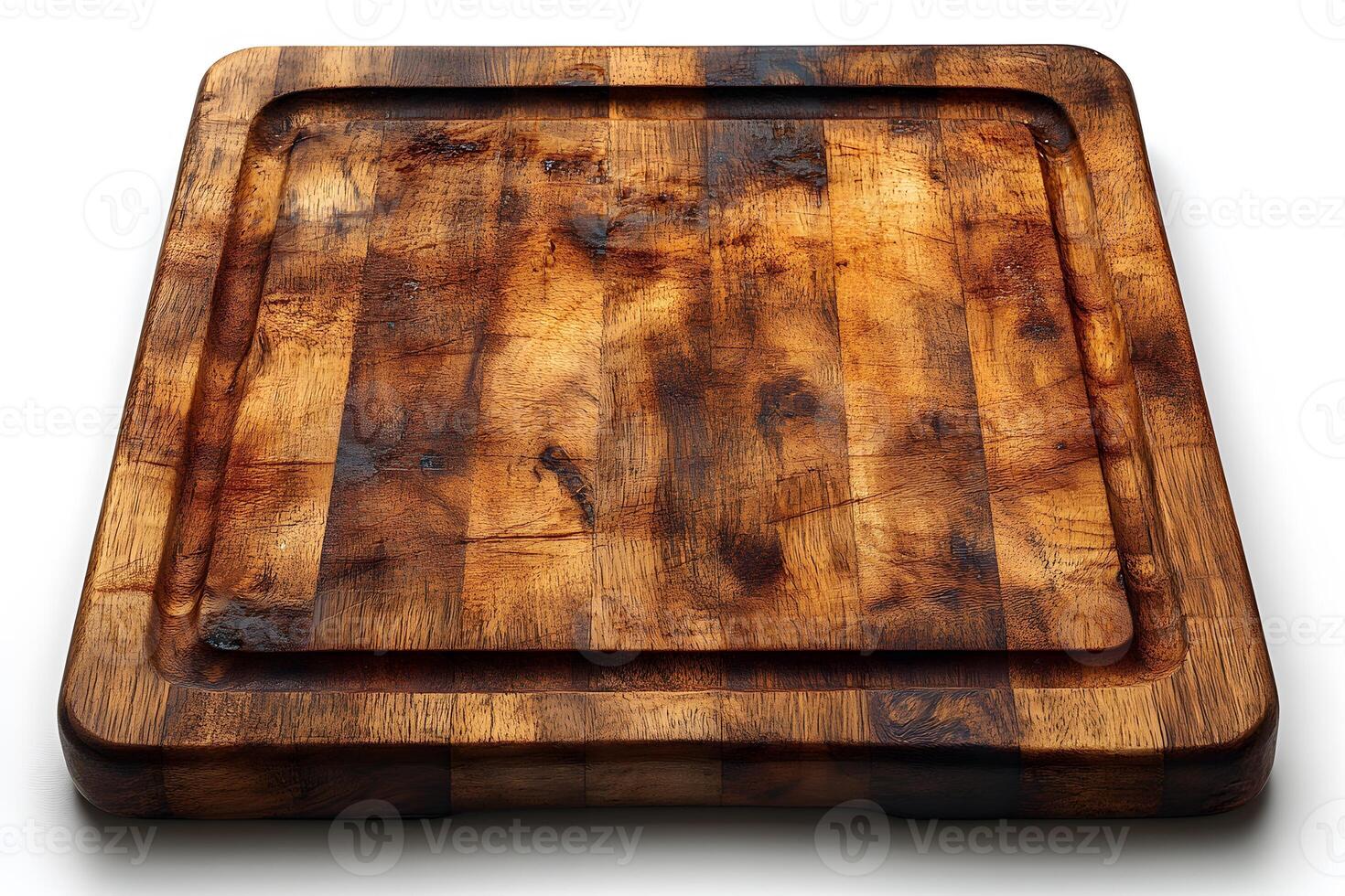 Rustic Wooden Cutting Board for Culinary Preparations and Kitchen Decor photo