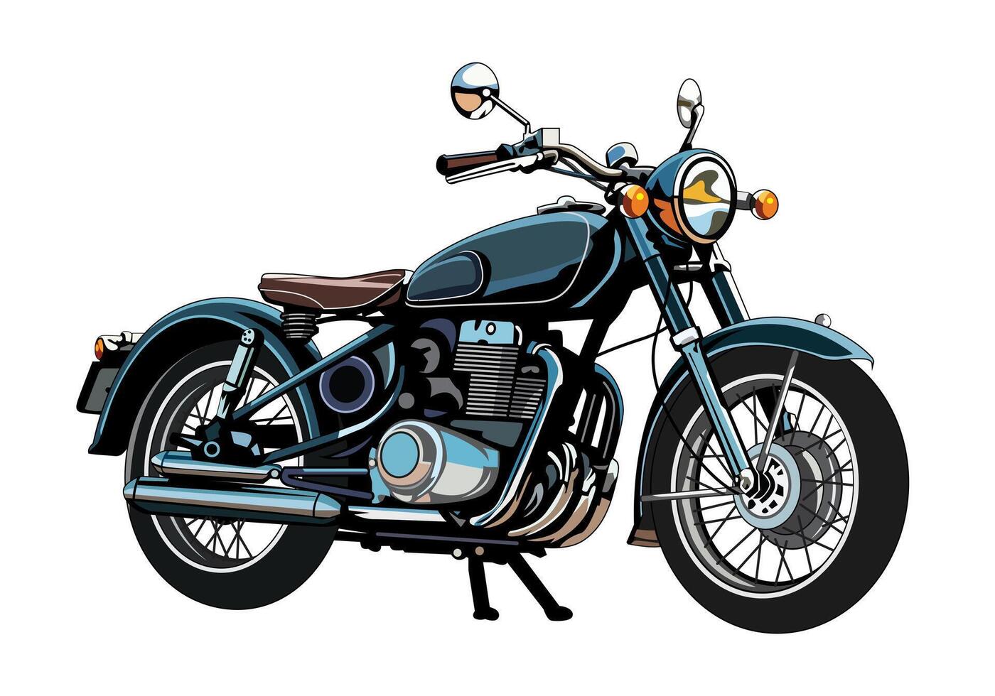 Classic motorbike, vintage motorbike, isolated on white background illustration design. vector