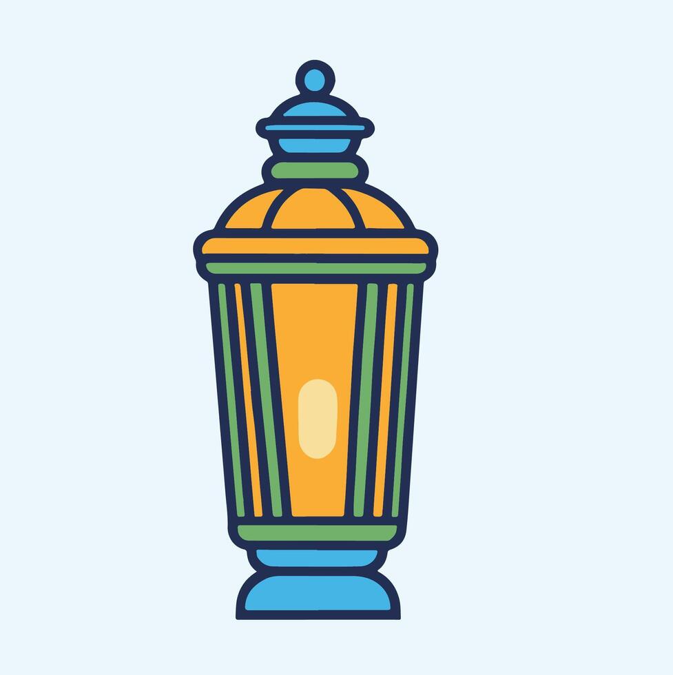 A lamp with a green and blue top vector