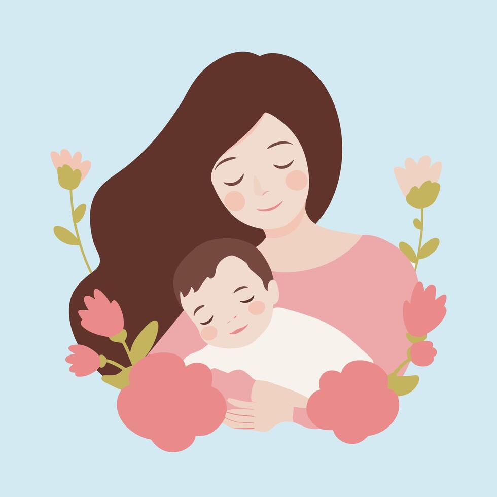 Mother and baby illustration vector