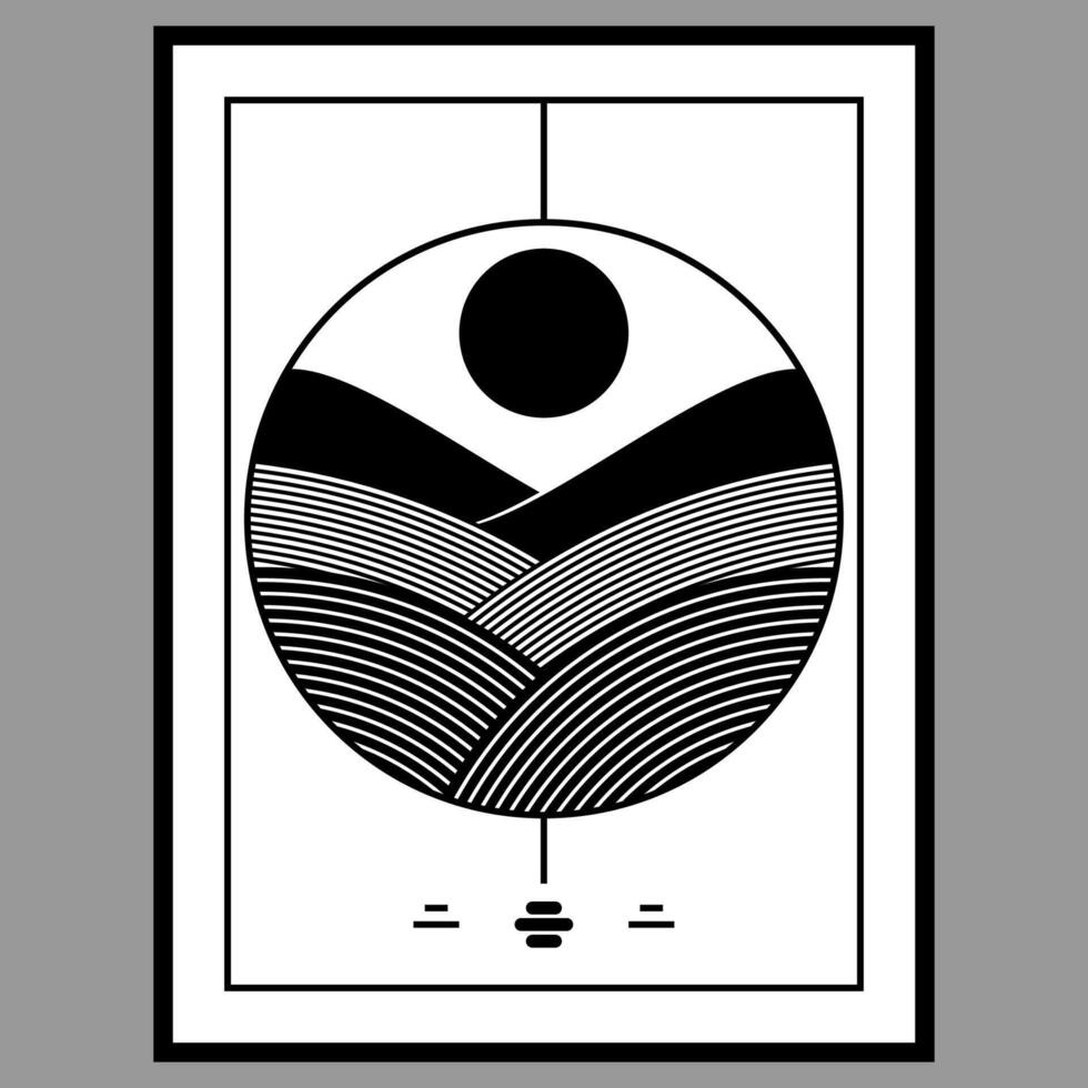 A modern sunset geometric lines of border and frame. Perfect lines and shape. vector