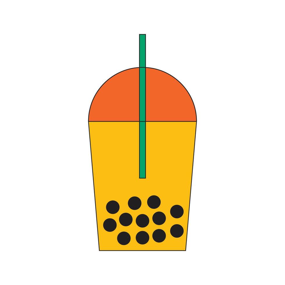 Illustration juice boba unique design with blank background vector