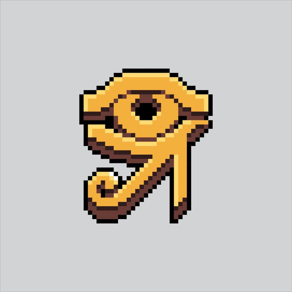 Pixel art illustration Eye of Horus. Pixelated Horus Symbol. Eye of Horus Symbol Icon pixelated for the pixel art game and icon for website and game. vector