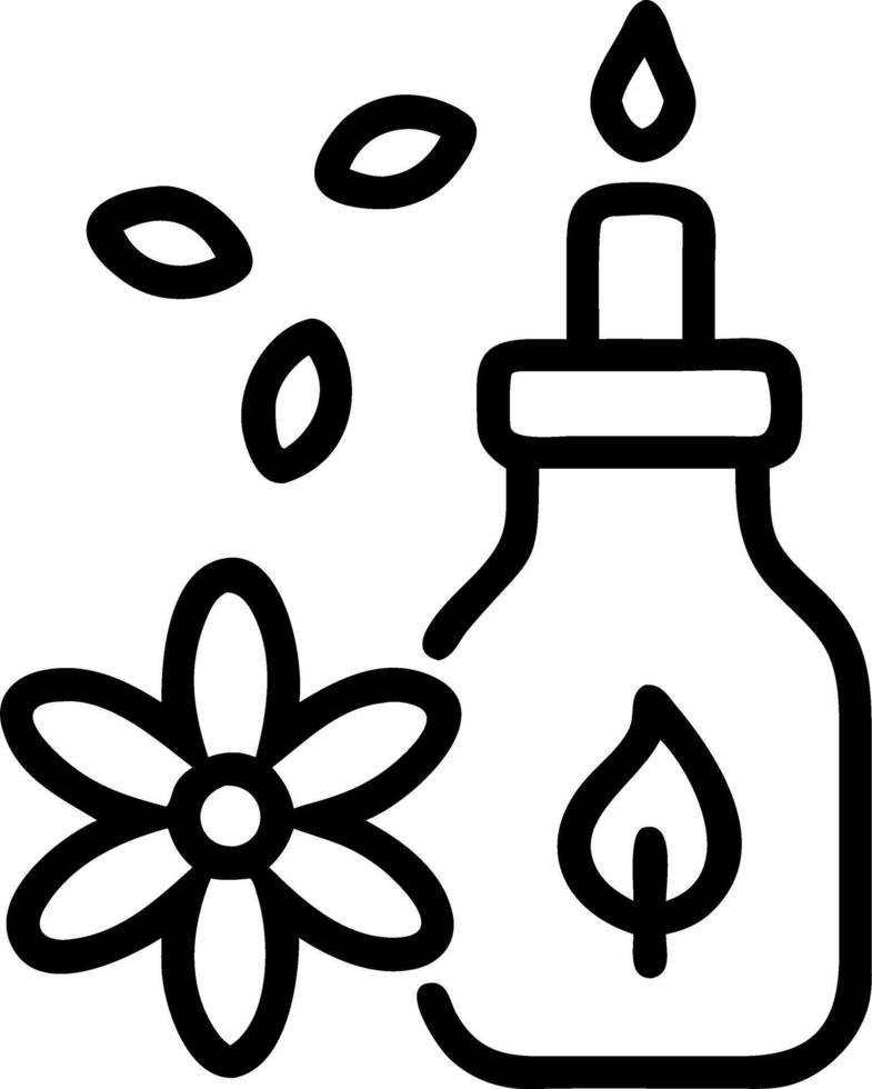 Floating essential oil bottle and flower vector
