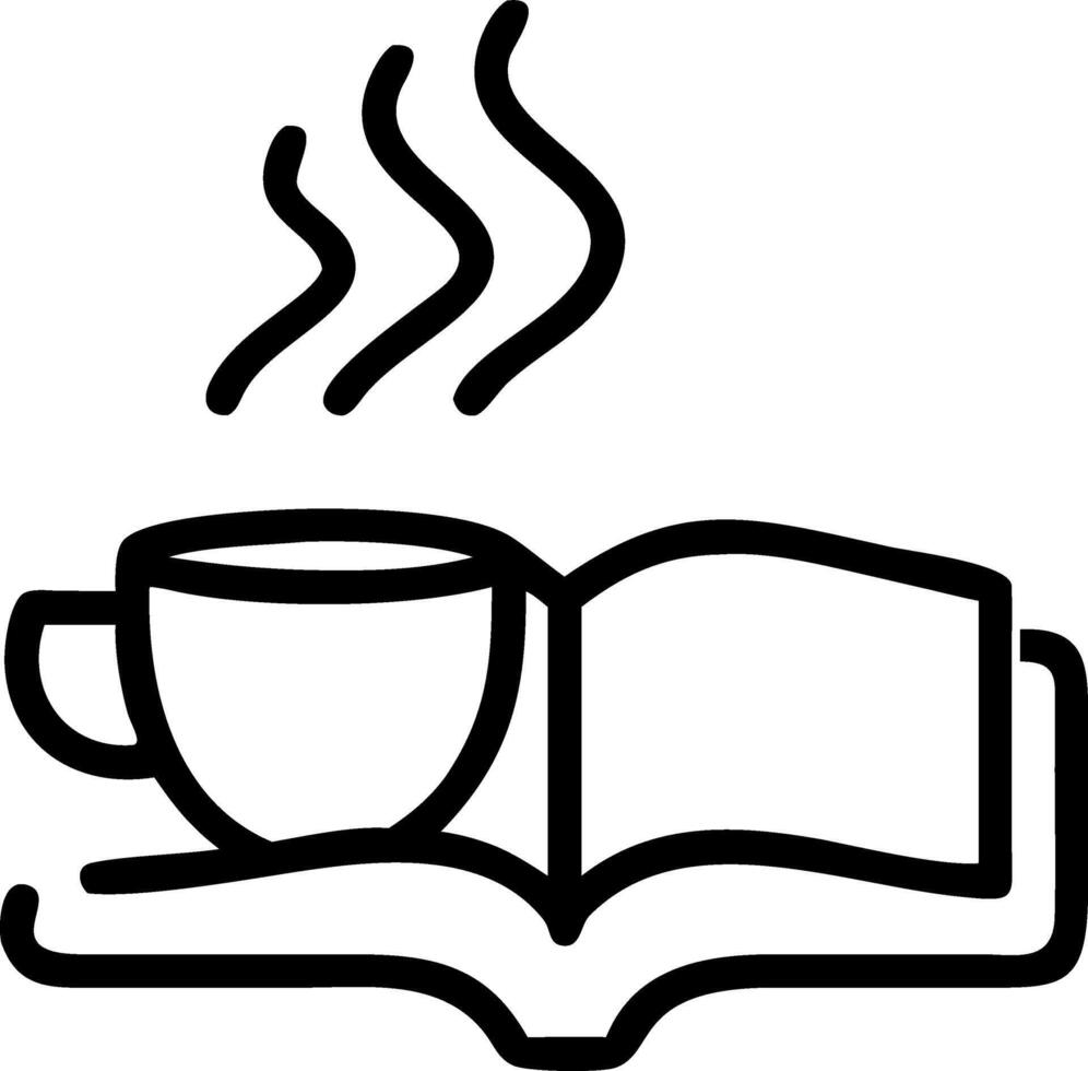 Floating book and tea cup vector