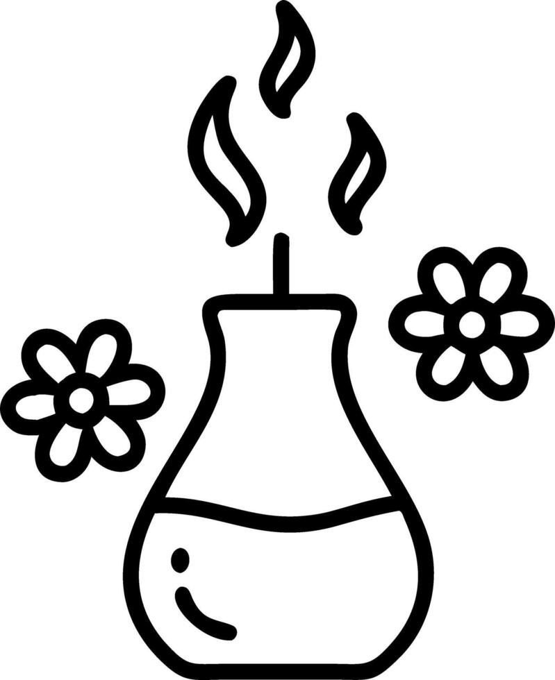 Floating essential oil diffuser and flowers vector
