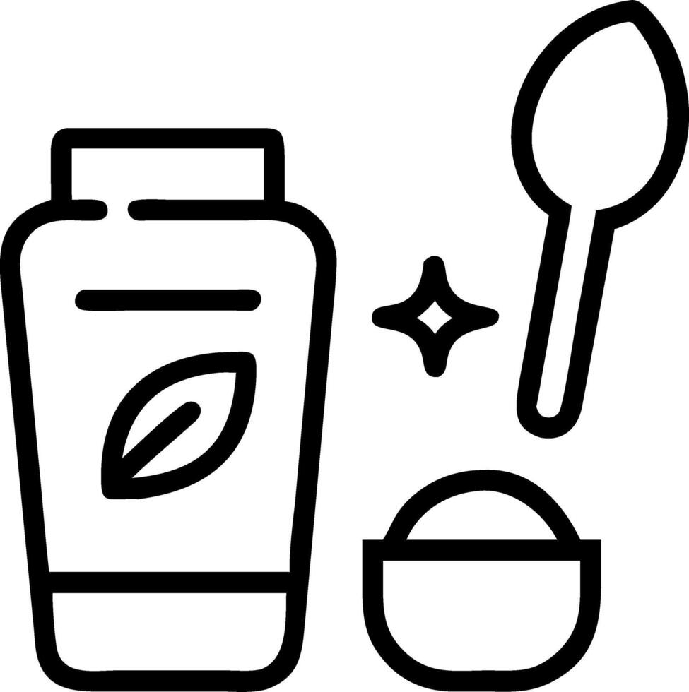 Floating face moisturizer and spoon vector