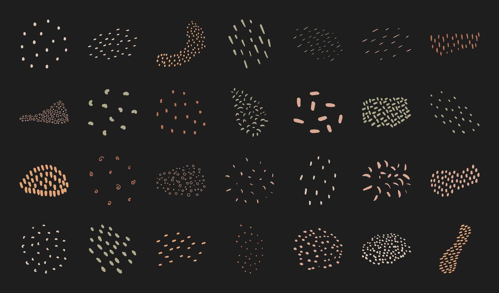 Cute boho dashed silhouette graphic collection, modern liquid amorphous shape set, trendy organic random form design, doodle geometric asymmetric symbol art, flat abstract irregular element vector