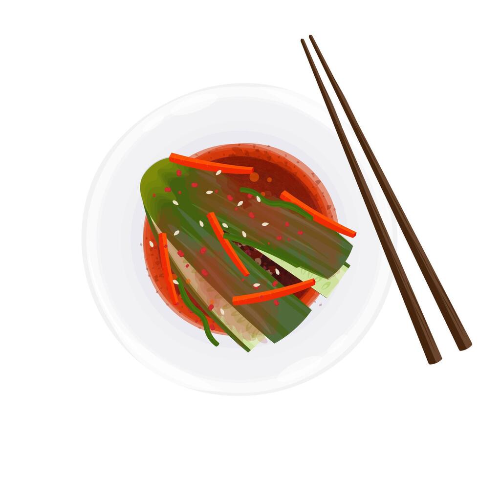 Illustration Logo Clipart Cucumber kimchi or Oi Sobagi vector