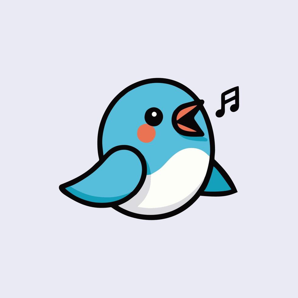 Singing bird logo design art illustration vector