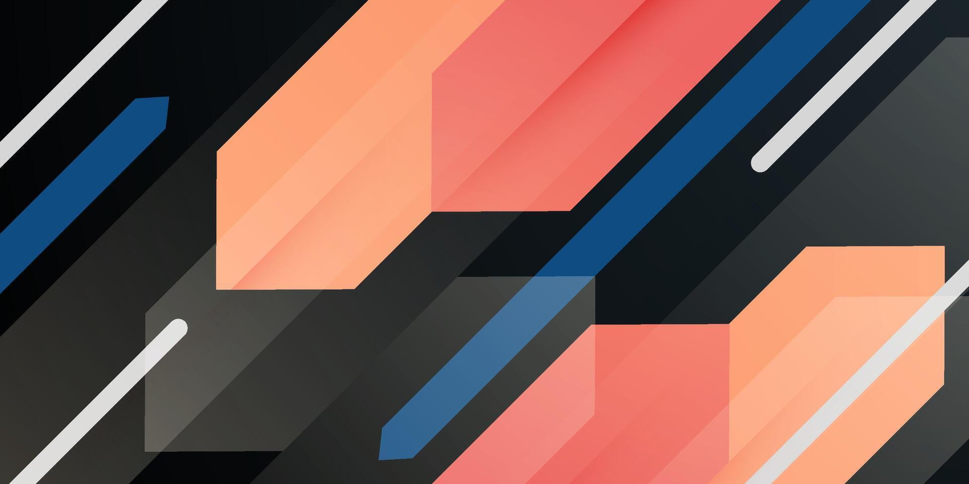 Abstract colorful overlap hexagonal background on dark color design. Trendy concept shapes pattern. Papercut background. vector