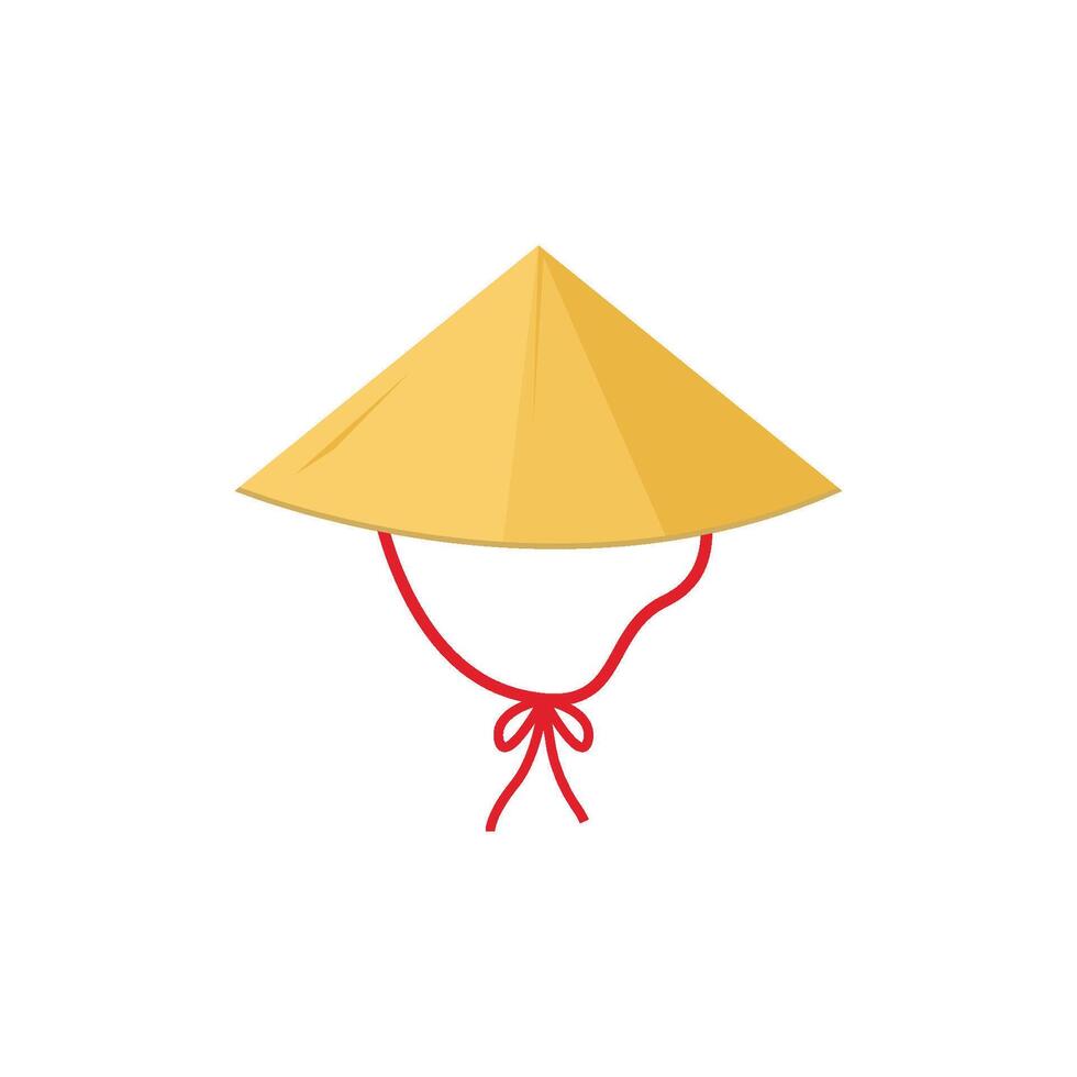 A Conical straw hat vector