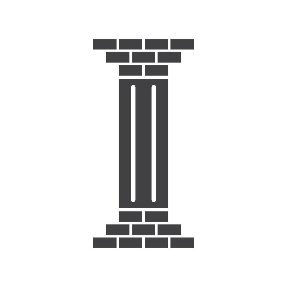 pillars made of brick and concrete cement vector