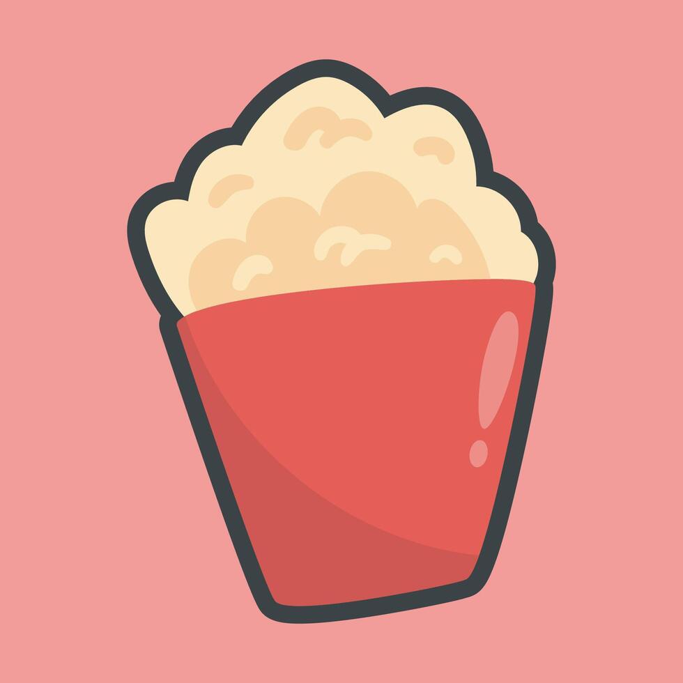 simple popcorn food snack in flat design. vector
