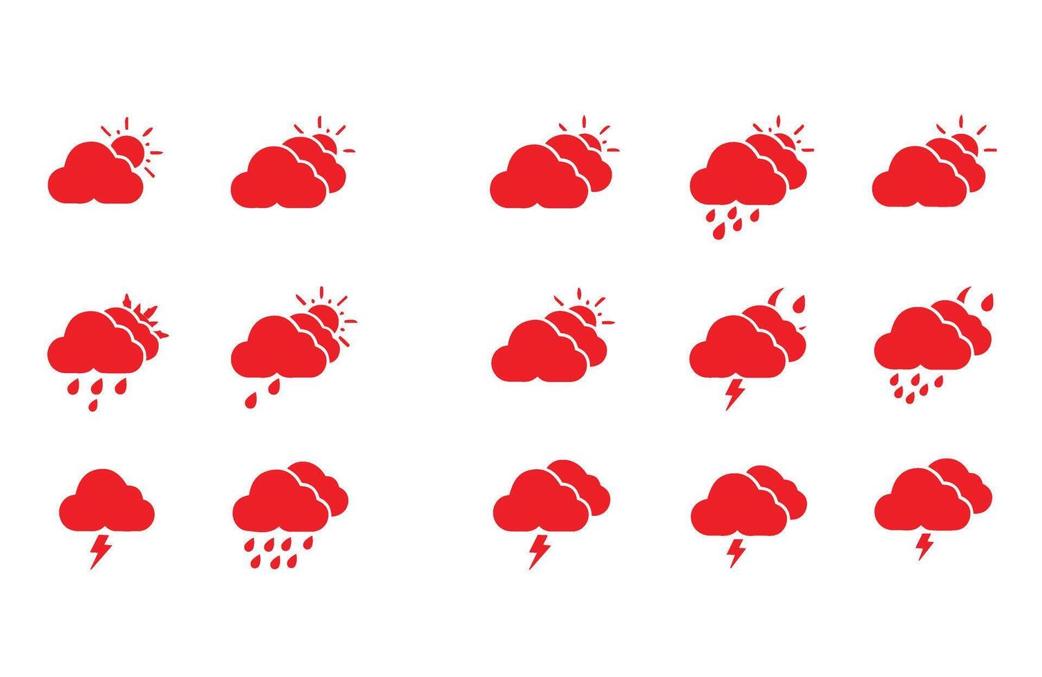 Customizable Sun and Rain Graphics for Digital Use vector