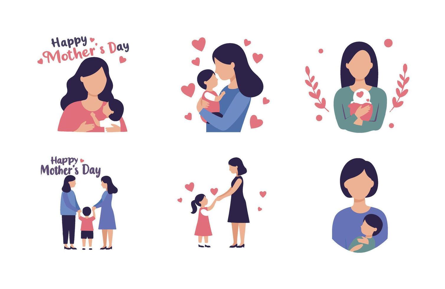 Mother Playing with Baby Silhouette vector