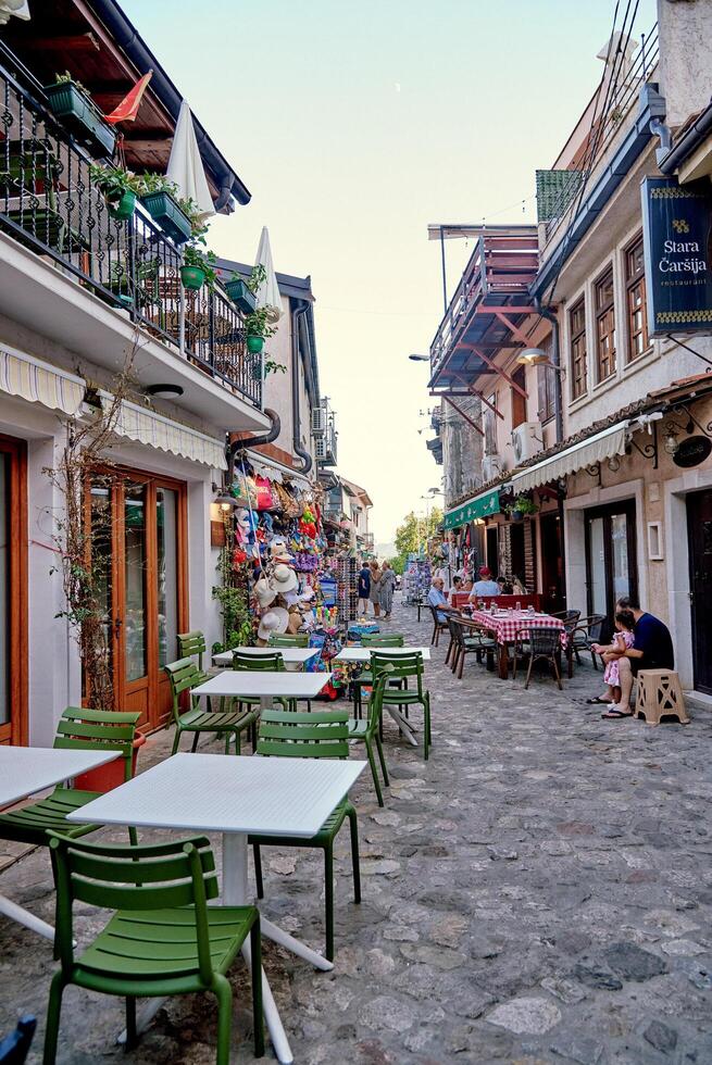 Bar, Montenegro, Jule 2024, handsome Cobblestone street old part city, road to fortress photo
