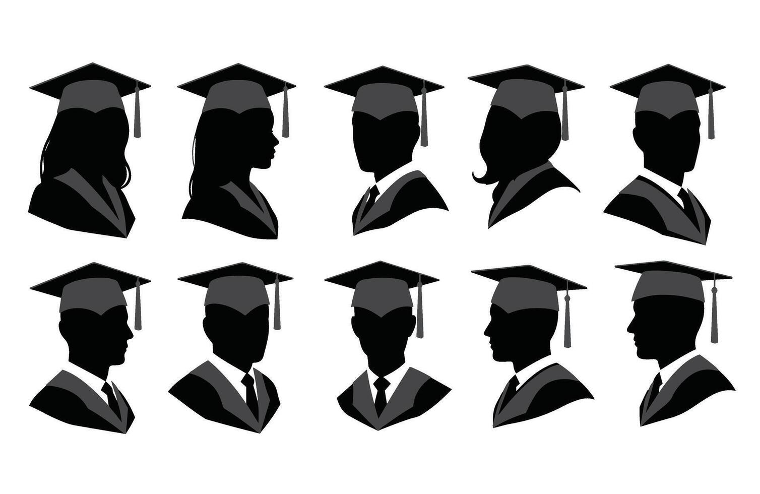 Students in Graduation Cap vector